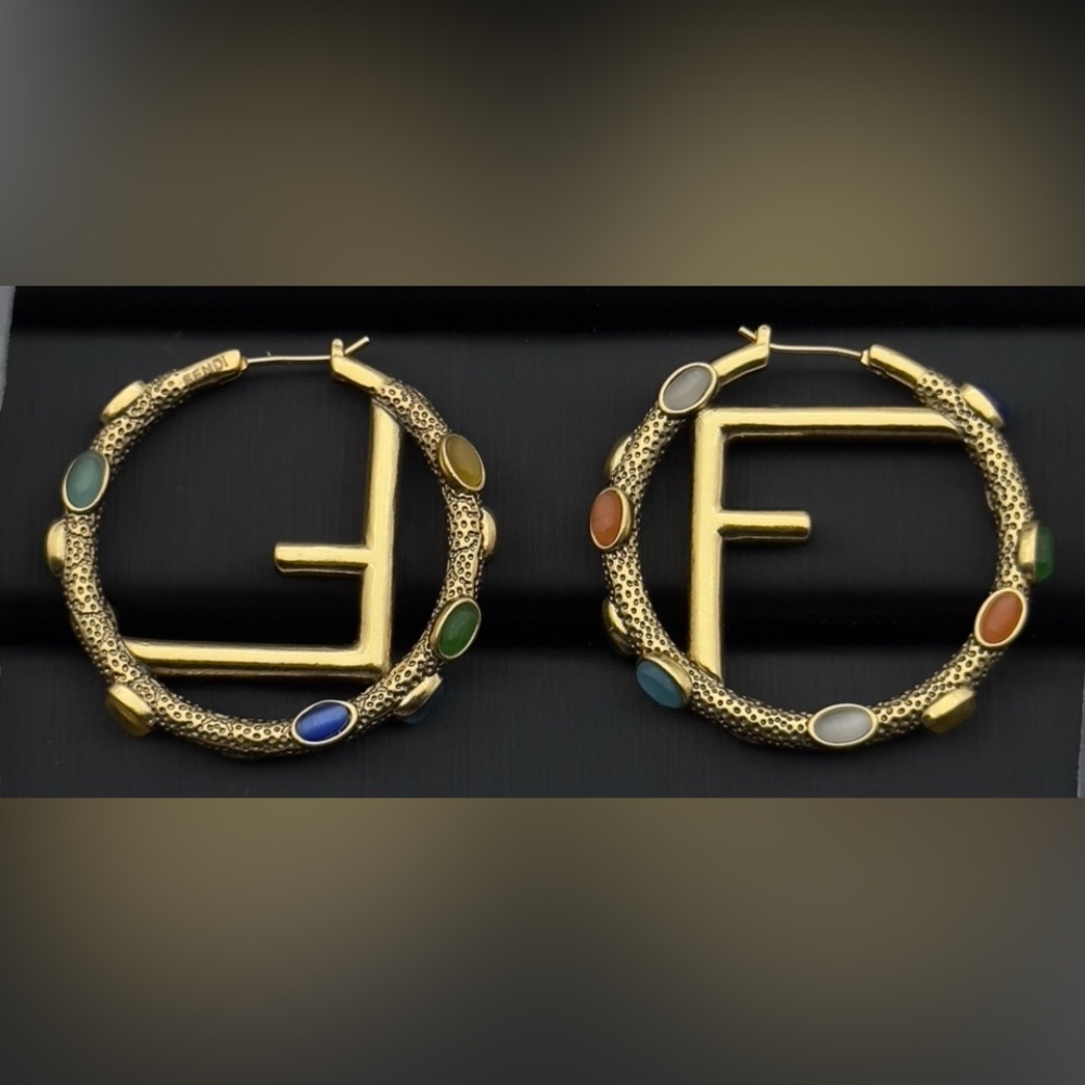 Colorful Gemstone Hoop Earrings